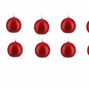 SET 10 CANDELE IN CERA A SFERA MIGNON ROSSE