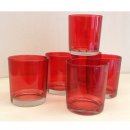 SET 6 BICCHIERI IN VETRO ACQUA COLORE ROSSO