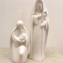 PRESEPE NATIVITA' IN CERAMICA BIANCA 2 PZ