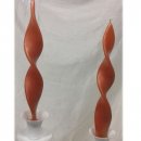 SET 2 CANDELE IN CERA A FORMA DI FIAMMA COLORE ARANCIO COPPER DEBER